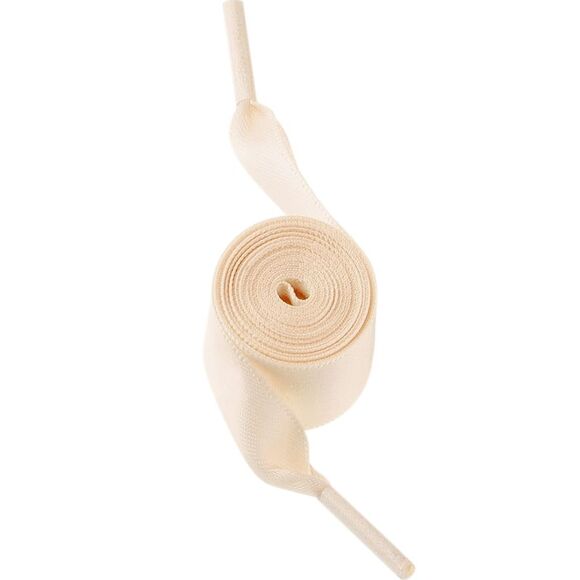 Elerevyo Accessories - 1 Pair Flat Satin Ribbon Wide Shoestrings Colorful Shoe Laces Pale Pink